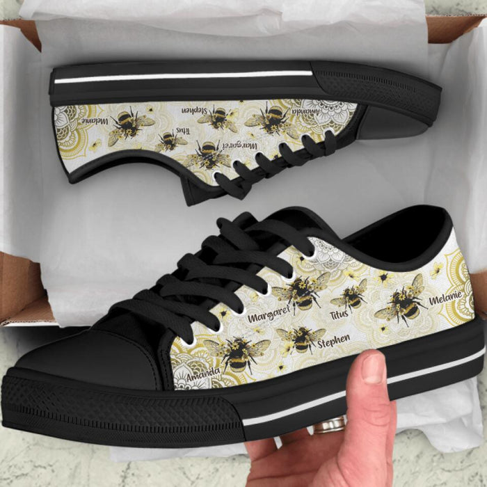 Custom Personalized Bee Sneakers - Upto 5 Bees - Best Gift For Bee Lover