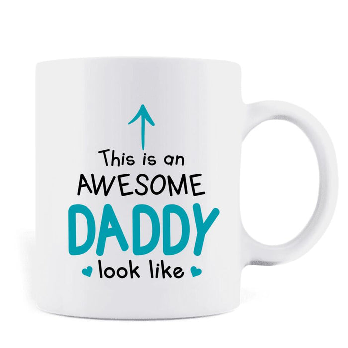 Custom Personalized Happy Father's Day Coffee Mug - Upto 7 Kids - Father's Day Gift Idea