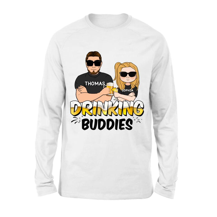 Custom Personalized Drinking Buddies Shirt/Sleeve/Hoodie/Sweatshirt - Father's Day Gift Idea