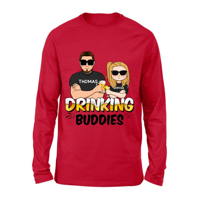 Custom Personalized Drinking Buddies Shirt/Sleeve/Hoodie/Sweatshirt - Father's Day Gift Idea