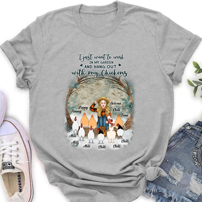 Personalized Just A Girl Who Loves Chickens Shirt - Girl With Up to 10 Chickens