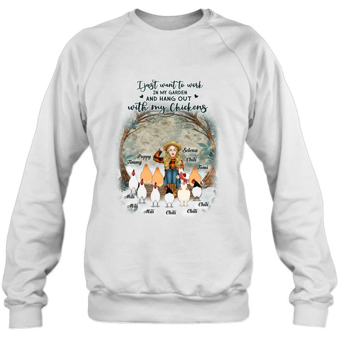 Personalized Just A Girl Who Loves Chickens Shirt - Girl With Up to 10 Chickens