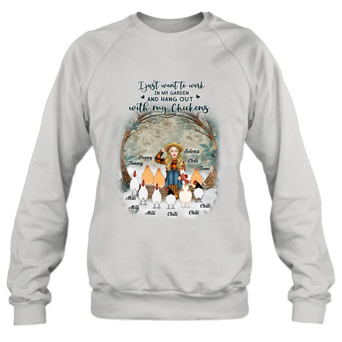 Personalized Just A Girl Who Loves Chickens Shirt - Girl With Up to 10 Chickens