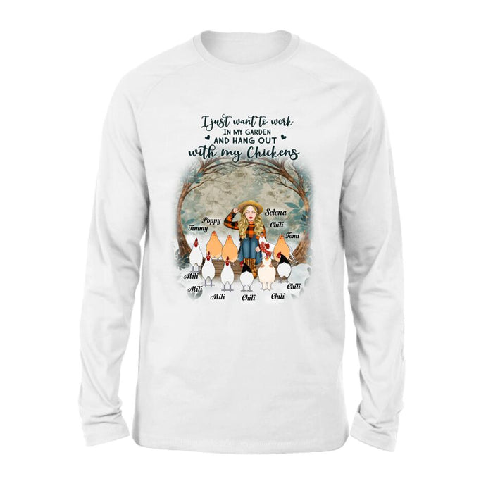 Personalized Just A Girl Who Loves Chickens Shirt - Girl With Up to 10 Chickens