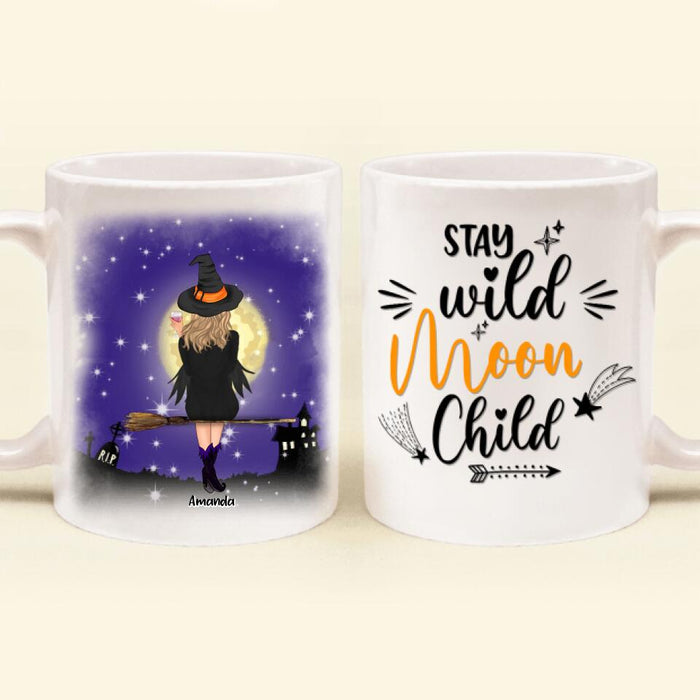 Custom Personalized Witchy Coffee Mug - Up to 4 Witches - Stay Wild Moon Child - OCEL9Z