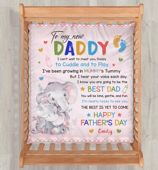 To My New Daddy Kid Single Layer Fleece - Father's Day 2023 Gift - I Can't Wait To Meet You, Daddy