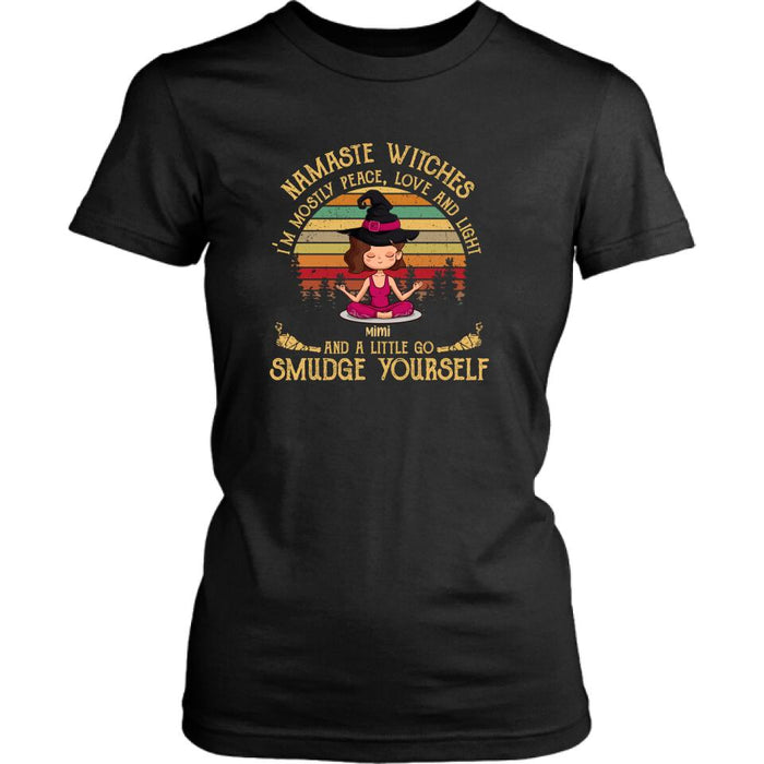 Custom Personalized Yoga T-shirt - Gift For Yoga Lovers, Halloween - Namaste Witches