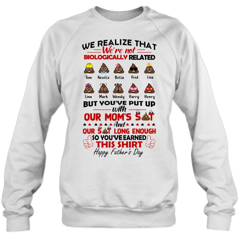 Personalized Step Dad Shirt - Up to 10 Kids - Gift Idea For Father's Day - Happy Father's Day