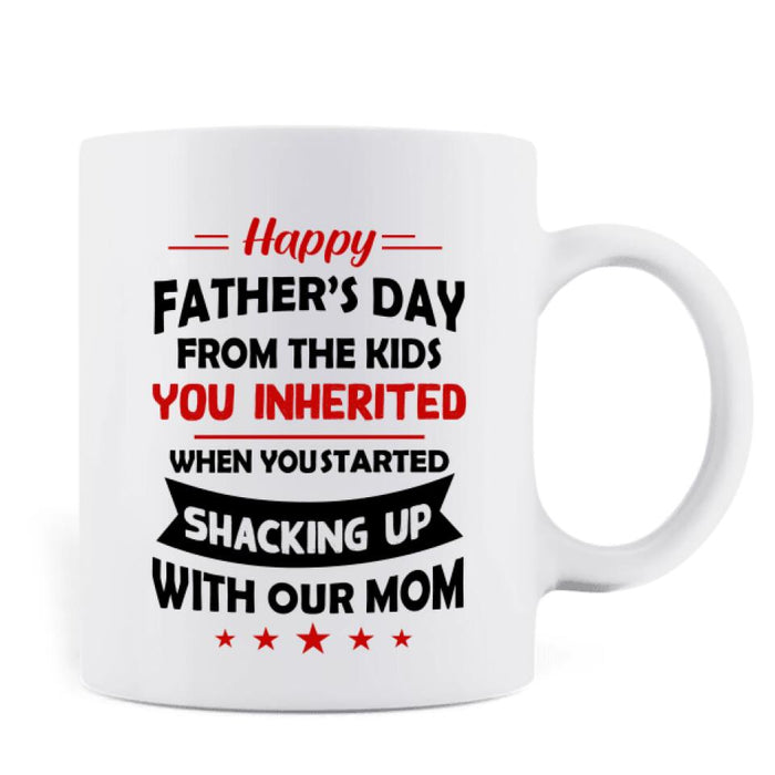 Custom Personalized Step Dad Mug - Upto 5 Kids - Gift Idea For Father's Day - Happy Father's Day