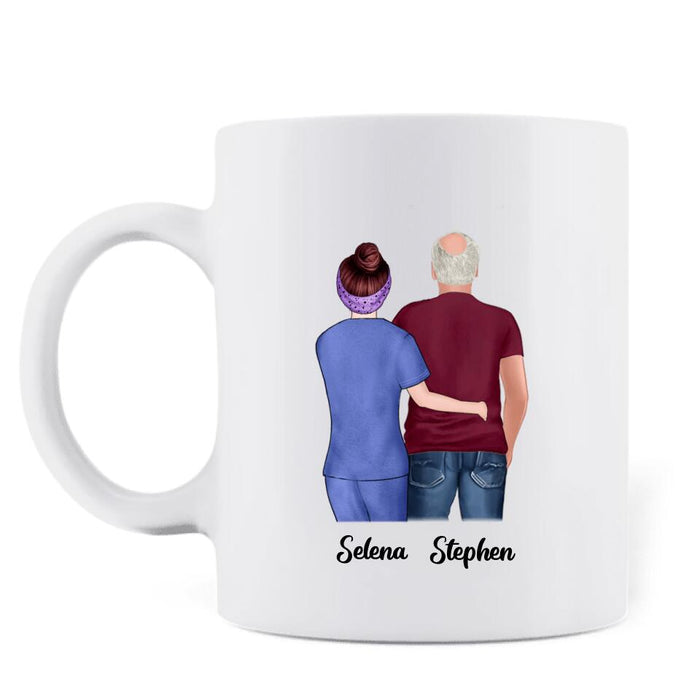 Custom Personalized Nurse Dad Coffee Mug - Nurse Gift Idea For Father's Day - My Favorite Nurse Calls Me Dad