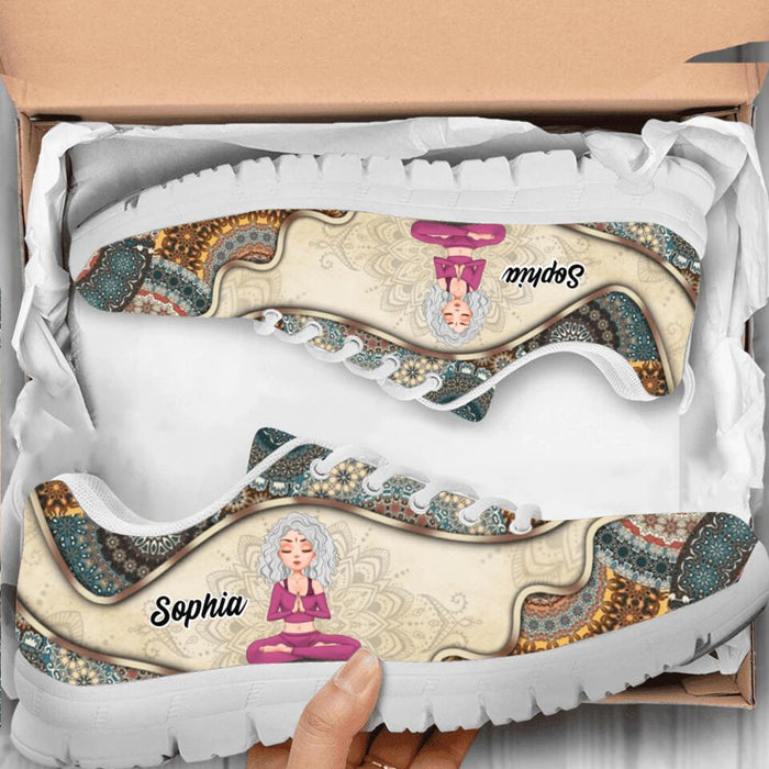 Custom Personalized Yoga Girl Sneakers - Gift Idea For Yoga Lover