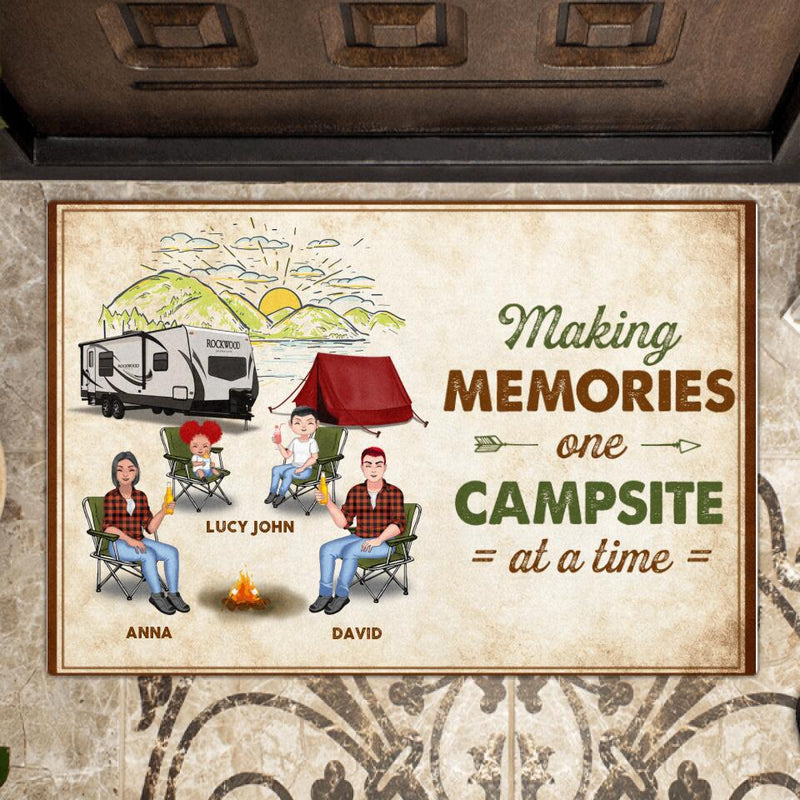 Personalized Camping Doormat - Gift Idea For Camping Lovers/Couple/Family - Making Memories One Campsite At A Time