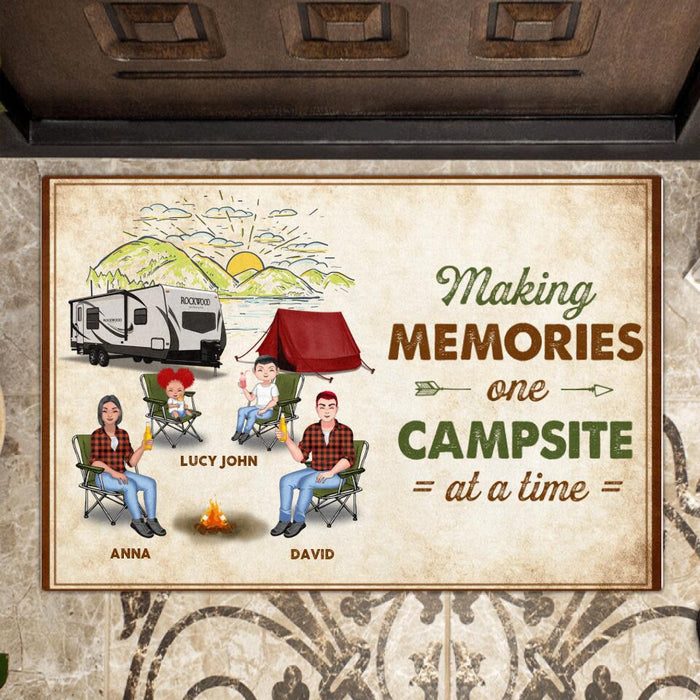 Custom Personalized Camping Doormat - Gift Idea For Camping Lovers/ Couple/ Family - Making Memories One Campsite At A Time