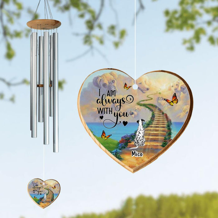 Custom Personalized Dog Heart/ Circle Wind Chime - Gift Idea For Dog Owner/ Dog Lover - I Am Always With You