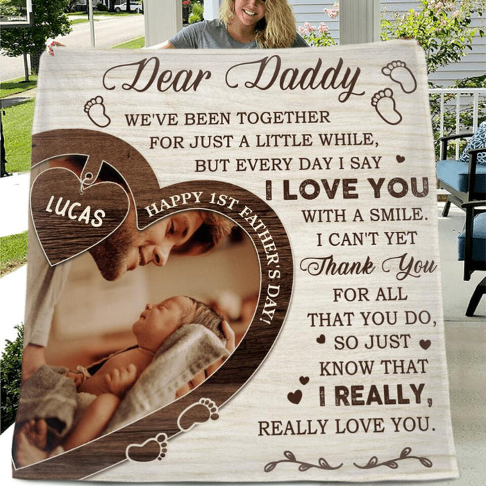 Custom Personalized Father Blanket - Gift Idea For Father's Day - Dear Daddy