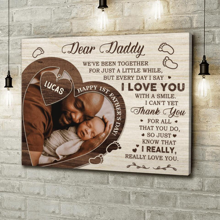 Custom Personalized Father Canvas - Gift Idea For Father's Day - Dear Daddy