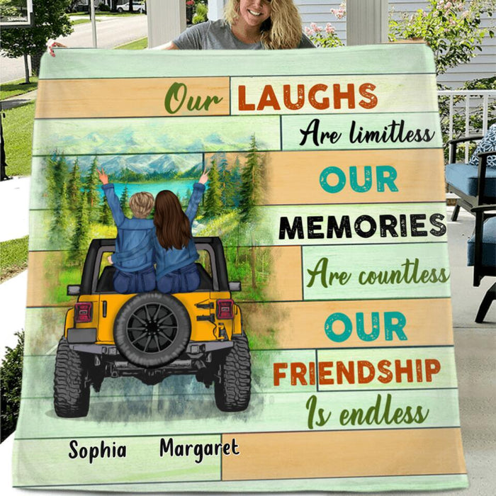 Custom Personalized Off-road Girl Blanket - Gift Idea For Best Friends - Our Friendship Is Endless