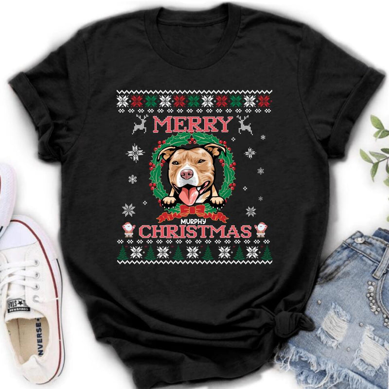 Personalized Dog Sweatshirt - Up to 5 Dogs - Best Gift For Dog Lover - Merry Christmas