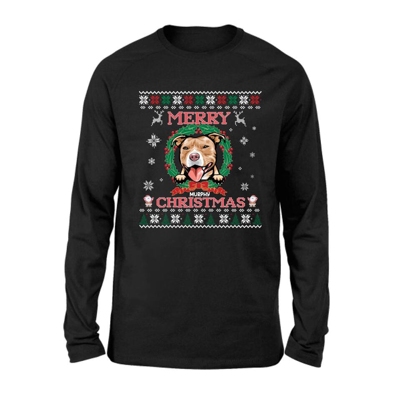 Personalized Dog Sweatshirt - Up to 5 Dogs - Best Gift For Dog Lover - Merry Christmas