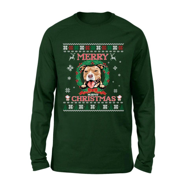 Personalized Dog Sweatshirt - Up to 5 Dogs - Best Gift For Dog Lover - Merry Christmas