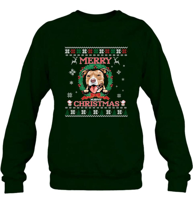 Personalized Dog Sweatshirt - Up to 5 Dogs - Best Gift For Dog Lover - Merry Christmas