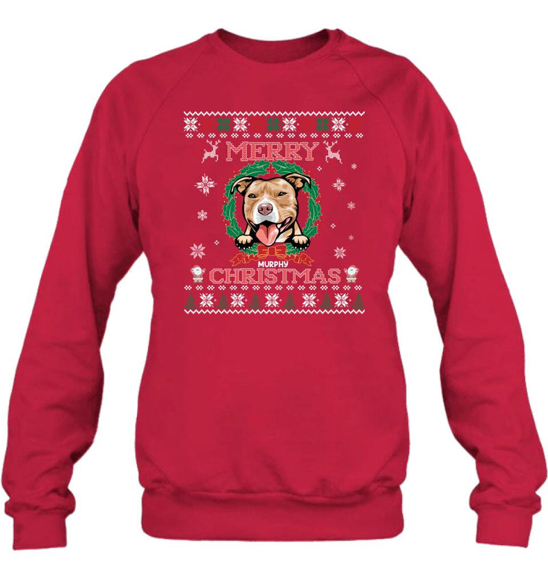 Personalized Dog Sweatshirt - Up to 5 Dogs - Best Gift For Dog Lover - Merry Christmas