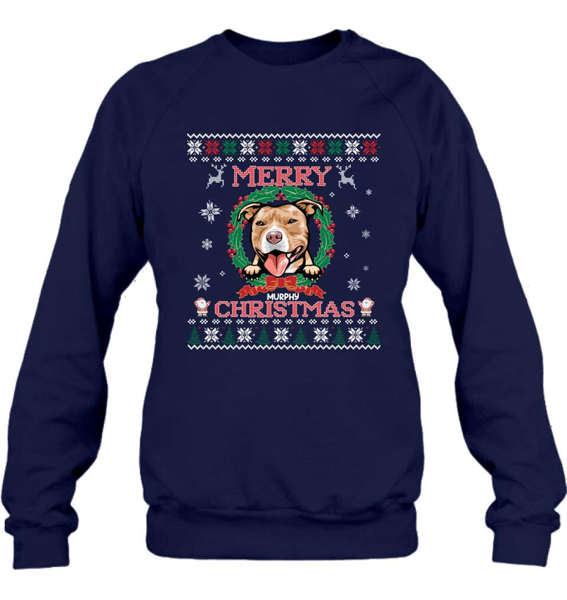 Personalized Dog Sweatshirt - Up to 5 Dogs - Best Gift For Dog Lover - Merry Christmas
