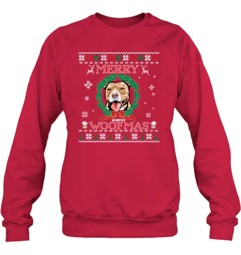 Personalized Dog Sweatshirt - Up to 5 Dogs - Best Gift For Dog Lover - Merry Woofmas