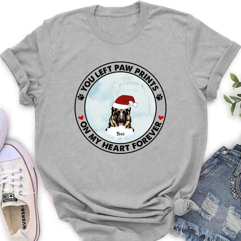 Personalized Pets In Heaven Shirt/Pullover Hoodie - Up to 3 Pets - Best Gift For Cat Lover/Dog Lover - You Left Paw Prints On My Heart Forever