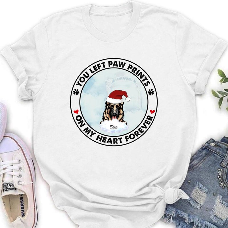 Personalized Pets In Heaven Shirt/Pullover Hoodie - Up to 3 Pets - Best Gift For Cat Lover/Dog Lover - You Left Paw Prints On My Heart Forever