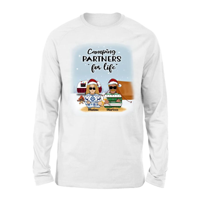 Custom Personalized Camping Front View Sweater/T-shirt - Gift For Camping Lovers - Camping Partners For Life