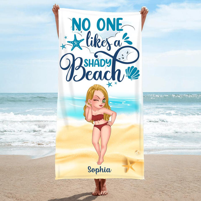 Custom Personalized Bestie Beach Towel - Gift Idea For Girls/Beach Lovers - No One Likes A Shady Beach