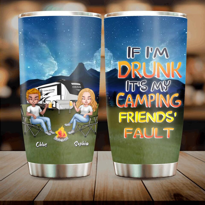 Custom Personalized Camping Friends Tumbler - Upto 7 People - Gift Idea For Friends/ Camping Lover - Life Is Better When You're Camping With Friends