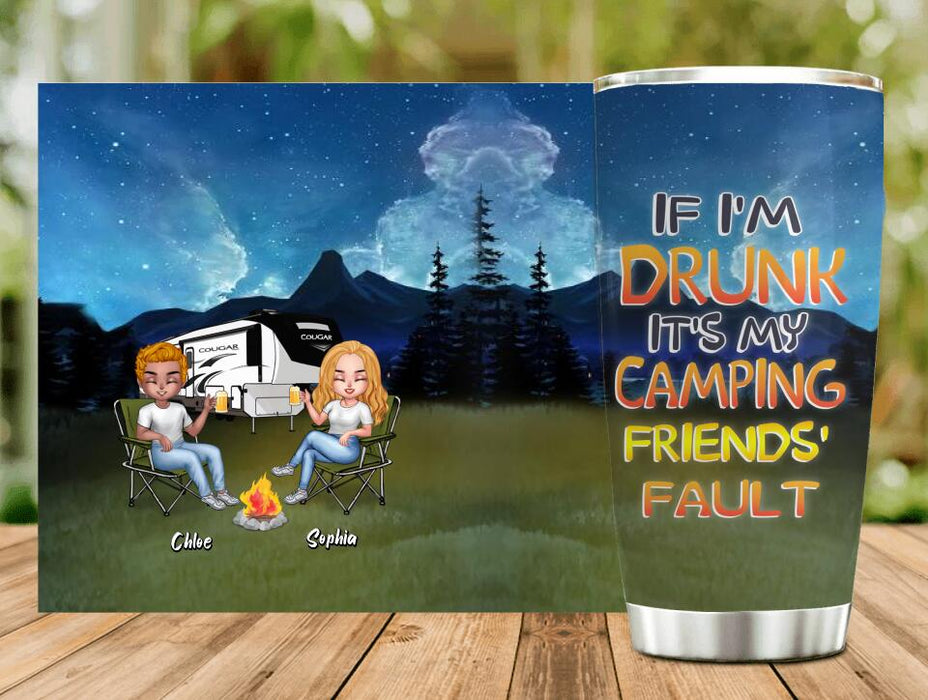 Custom Personalized Camping Friends Tumbler - Upto 7 People - Gift Idea For Friends/ Camping Lover - Life Is Better When You're Camping With Friends