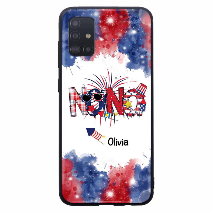 Custom Personalized Grandma Phone Case - 4th of July Mimi Phone Case With Child Names - Up To 10 Children - Gift Idea For Grandma - Cases For Iphone And Samsung