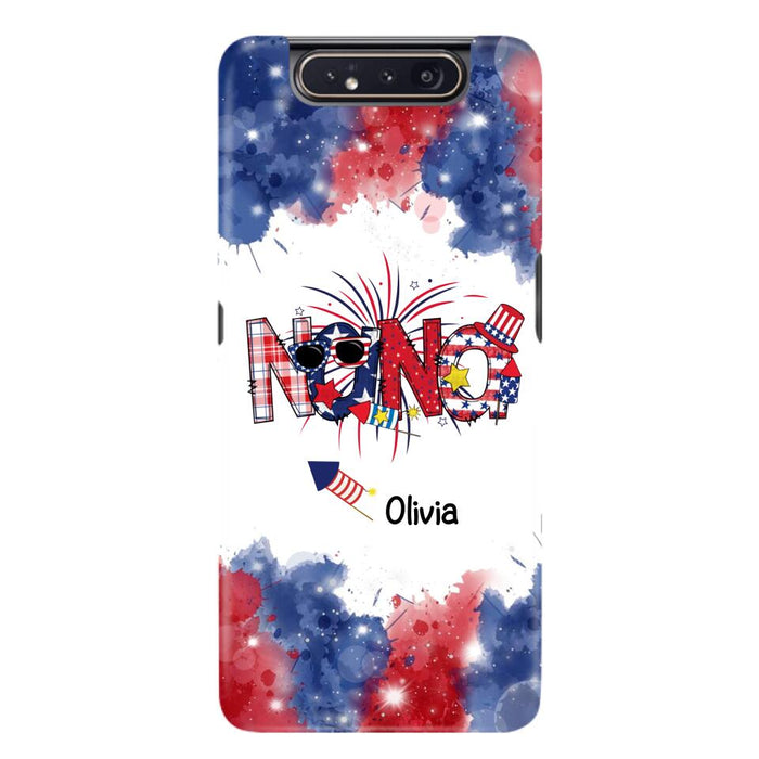 Custom Personalized Grandma Phone Case - 4th of July Mimi Phone Case With Child Names - Up To 10 Children - Gift Idea For Grandma - Cases For Iphone And Samsung