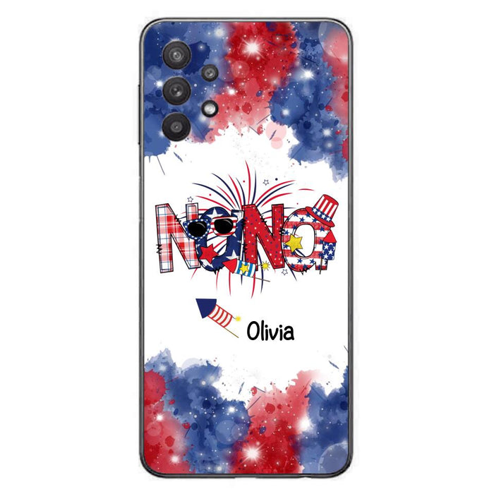 Custom Personalized Grandma Phone Case - 4th of July Mimi Phone Case With Child Names - Up To 10 Children - Gift Idea For Grandma - Cases For Iphone And Samsung