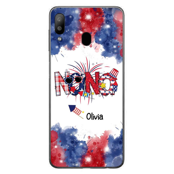 Custom Personalized Grandma Phone Case - 4th of July Mimi Phone Case With Child Names - Up To 10 Children - Gift Idea For Grandma - Cases For Iphone And Samsung