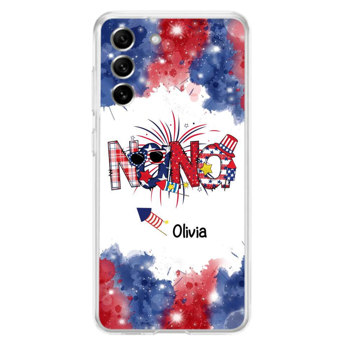 Custom Personalized Grandma Phone Case - 4th of July Mimi Phone Case With Child Names - Up To 10 Children - Gift Idea For Grandma - Cases For Iphone And Samsung