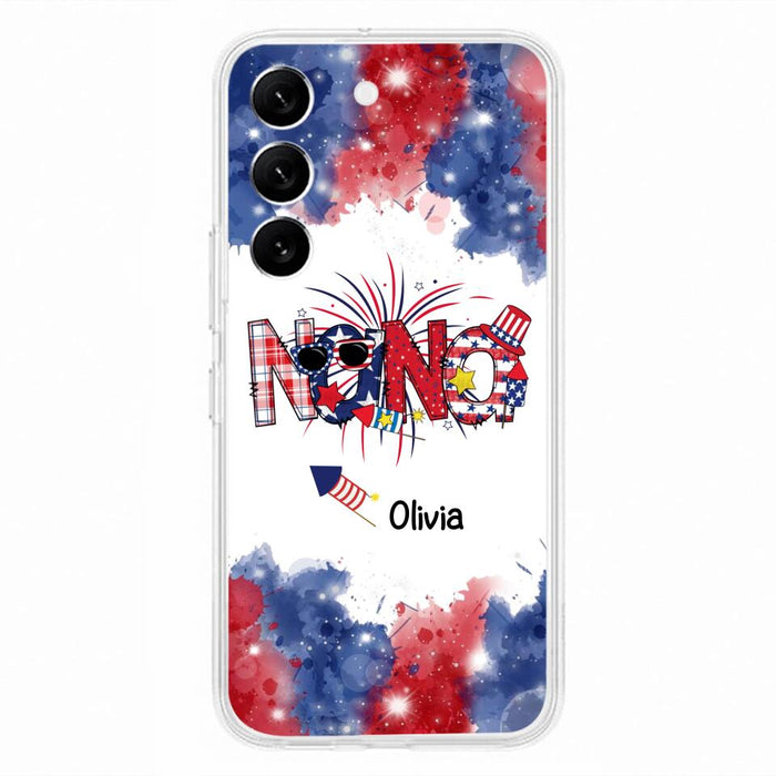 Custom Personalized Grandma Phone Case - 4th of July Mimi Phone Case With Child Names - Up To 10 Children - Gift Idea For Grandma - Cases For Iphone And Samsung