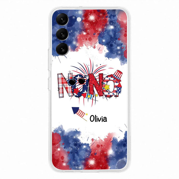 Custom Personalized Grandma Phone Case - 4th of July Mimi Phone Case With Child Names - Up To 10 Children - Gift Idea For Grandma - Cases For Iphone And Samsung