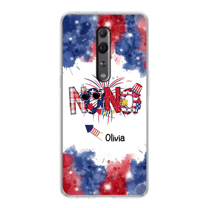 Custom Personalized Grandma Phone Case - 4th of July Mimi Phone Case With Child Names - Up To 10 Children - Gift Idea For Grandma - Cases For Oppo, Xiaomi And Huawei