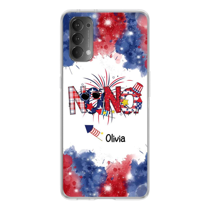 Custom Personalized Grandma Phone Case - 4th of July Mimi Phone Case With Child Names - Up To 10 Children - Gift Idea For Grandma - Cases For Oppo, Xiaomi And Huawei