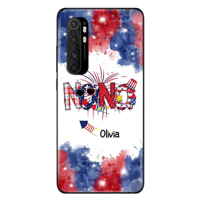 Custom Personalized Grandma Phone Case - 4th of July Mimi Phone Case With Child Names - Up To 10 Children - Gift Idea For Grandma - Cases For Oppo, Xiaomi And Huawei