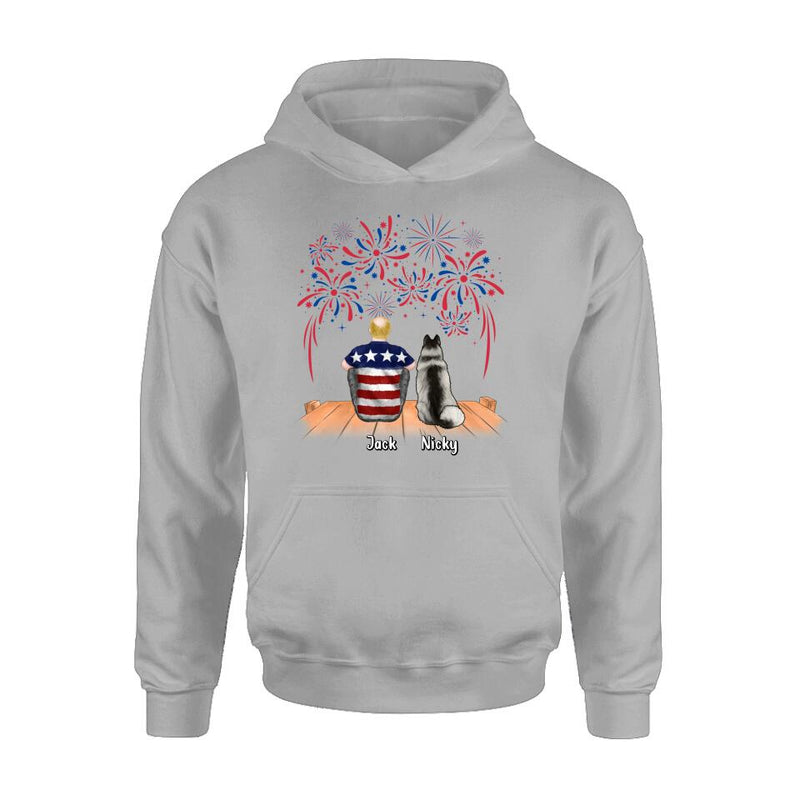 Personalized Independence Day Shirt - Family With Up to 4 Dogs/Cats - Gift Idea For Independence Day/Family/Dog/Cat Lover
