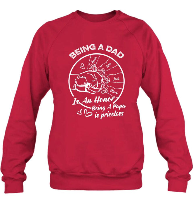 Custom Personalized Happy Father's Day Shirt - Gift Idea From Daughter/Son To Dad - Being A Dad Is An Honor