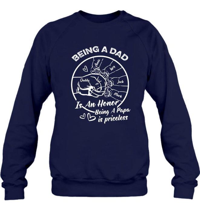 Custom Personalized Happy Father's Day Shirt - Gift Idea From Daughter/Son To Dad - Being A Dad Is An Honor