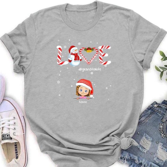 Custom Personalized Christmas Grandmalife Sweatshirt/ T-shirt/ Hoodie - Upto 6 Kids - Gift Idea For Grandma, Mama