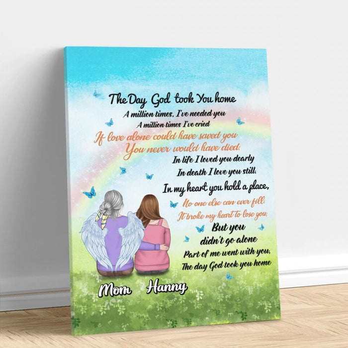 Custom Personalized Memorial Canvas - Memorial Gift Idea for Father's Day/Mother's Day/Daughter/Son/Husband/Wife - The Day God Took You Home