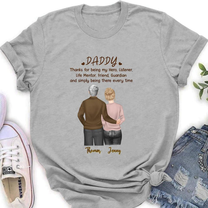 Custom Personalized Daddy Shirt- Gift Idea For Family - Thanks For Being My Hero